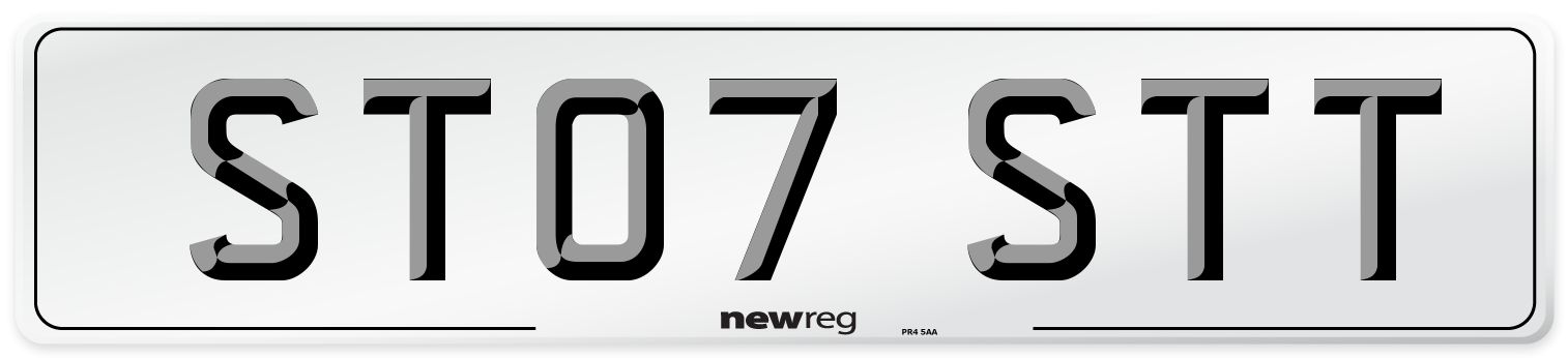 ST07 STT Number Plate from New Reg